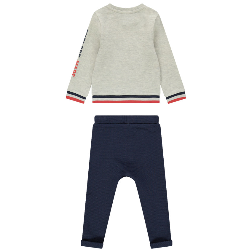 Jogging de felpa motivo cohete y bolsillos canguro  