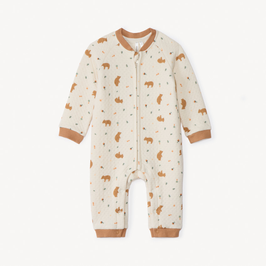 Mono acolchado con estampado de oso para bebé niño 