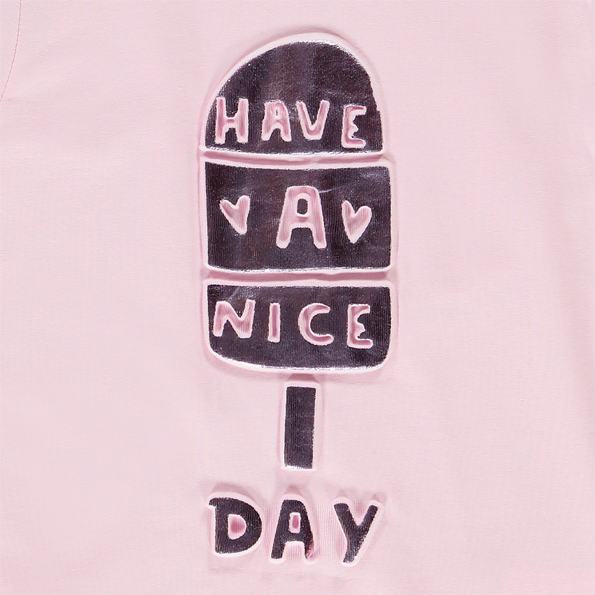 T-shirt manches courtes print embossed en foil pour fille 