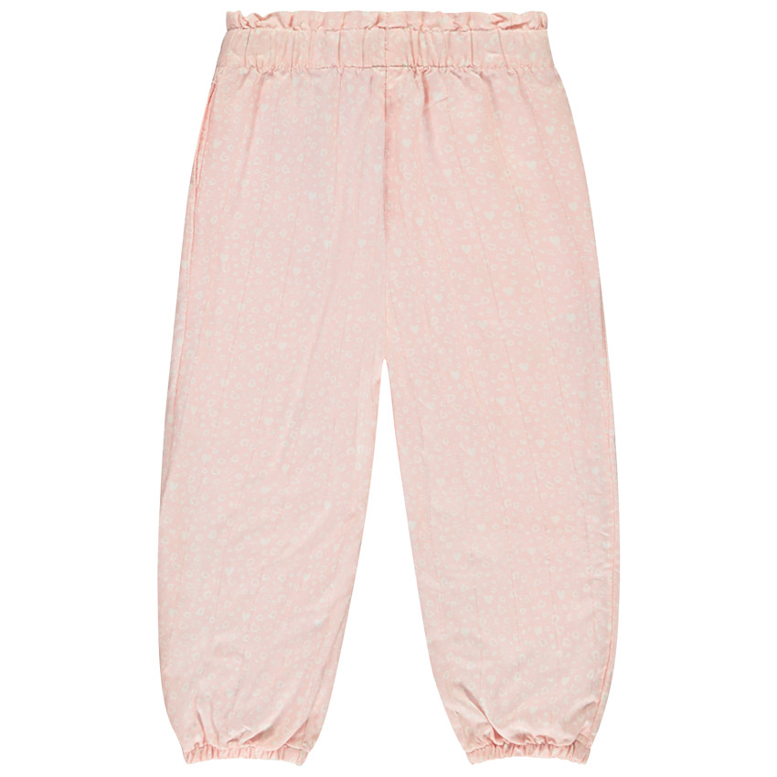 Pantalón rosa con estampado de corazones y cintura elástica para bebé niña 