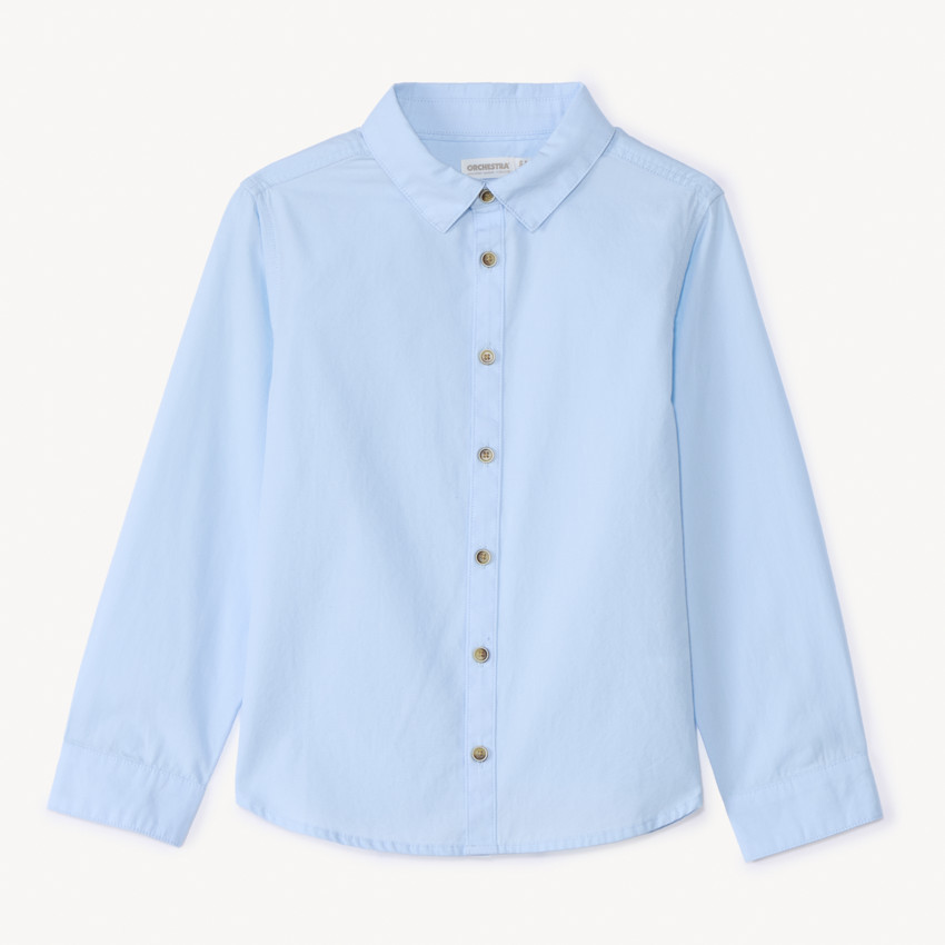 Camisa de manga larga lisa para niño 