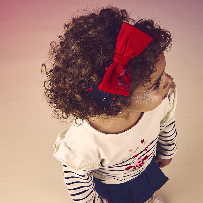 Diadema con lazo estampado floral para bebé niña 