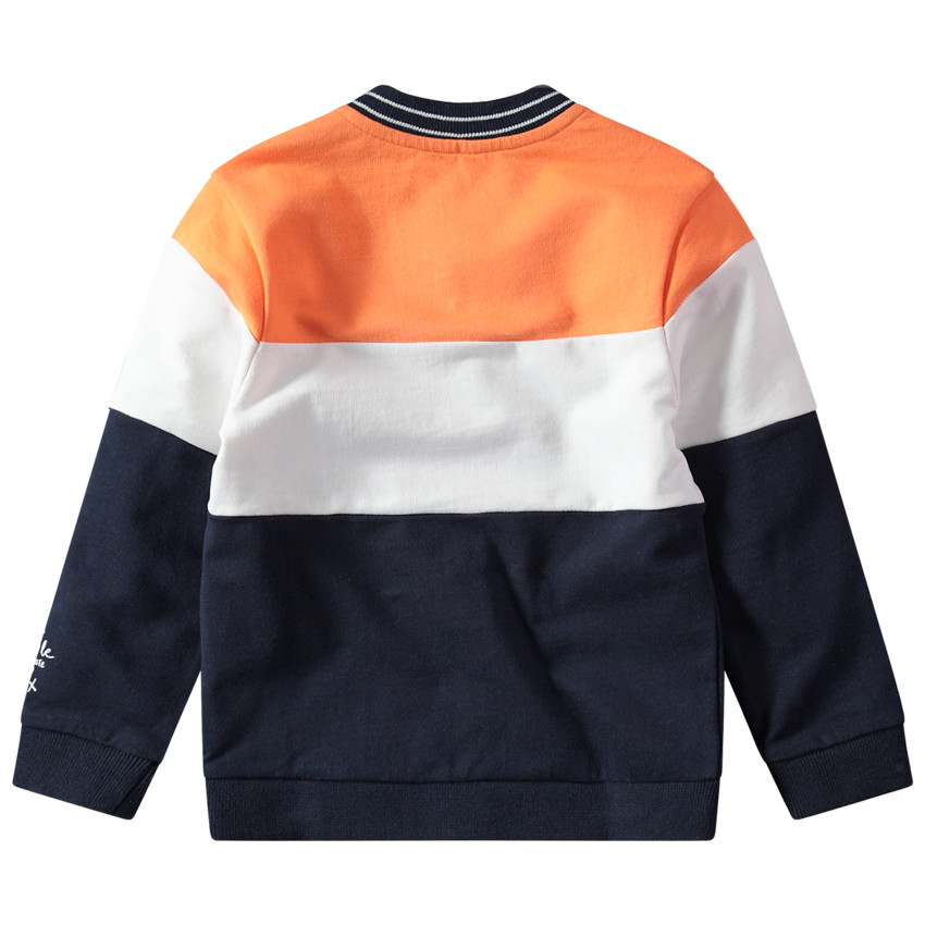 Chaqueta de felpa tricolor con estampados de fantasía 