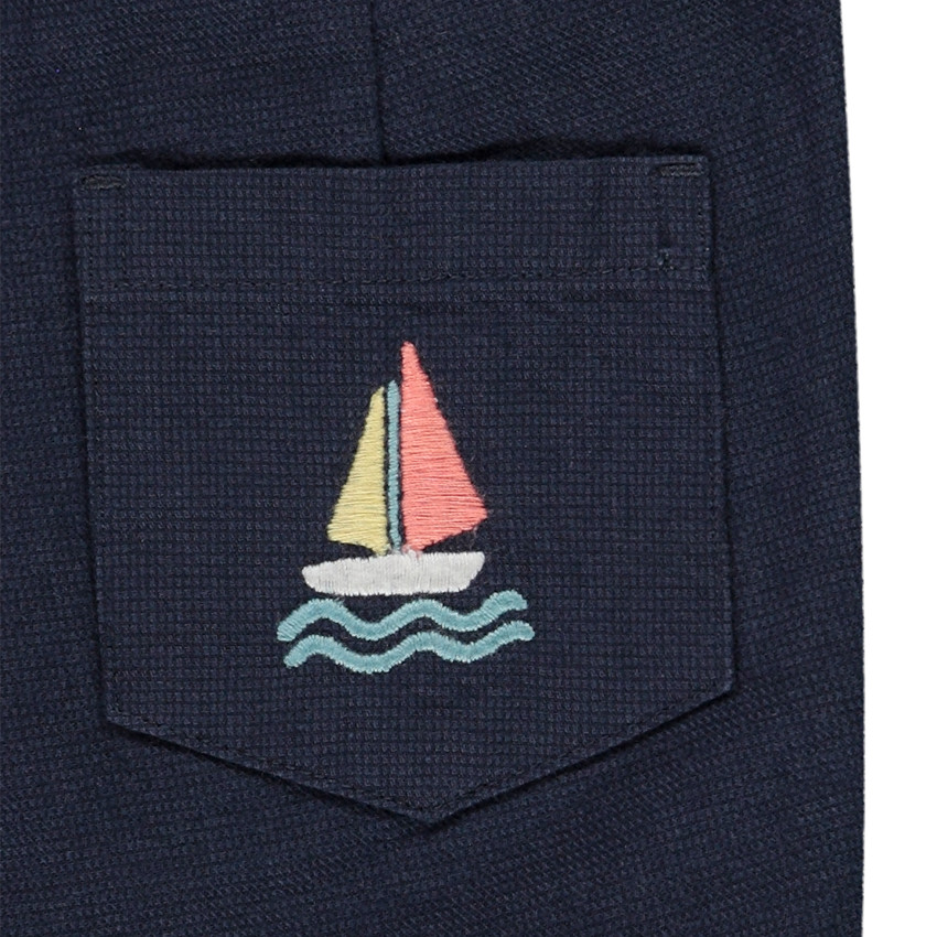 Ensemble chemise imprimé bateaux et bermuda en toile pour bébé garçon 