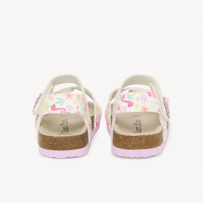 Sandalias de doble velcro con estampado floral para bebé niña 