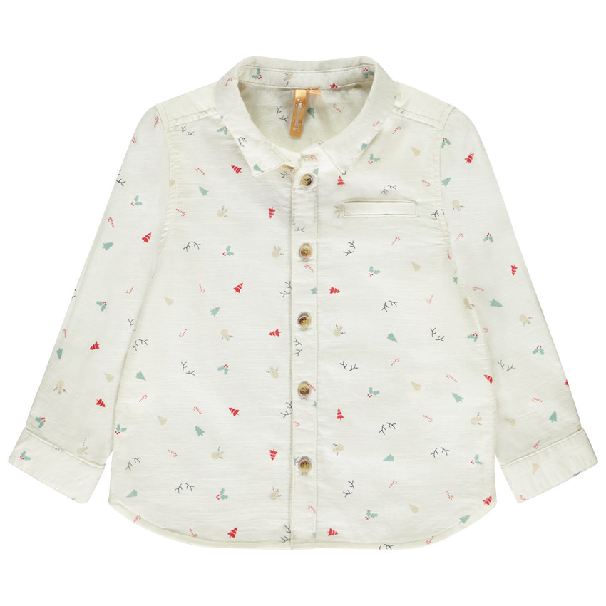 Camisa de manga larga estampada de Navidad para bebé niño 