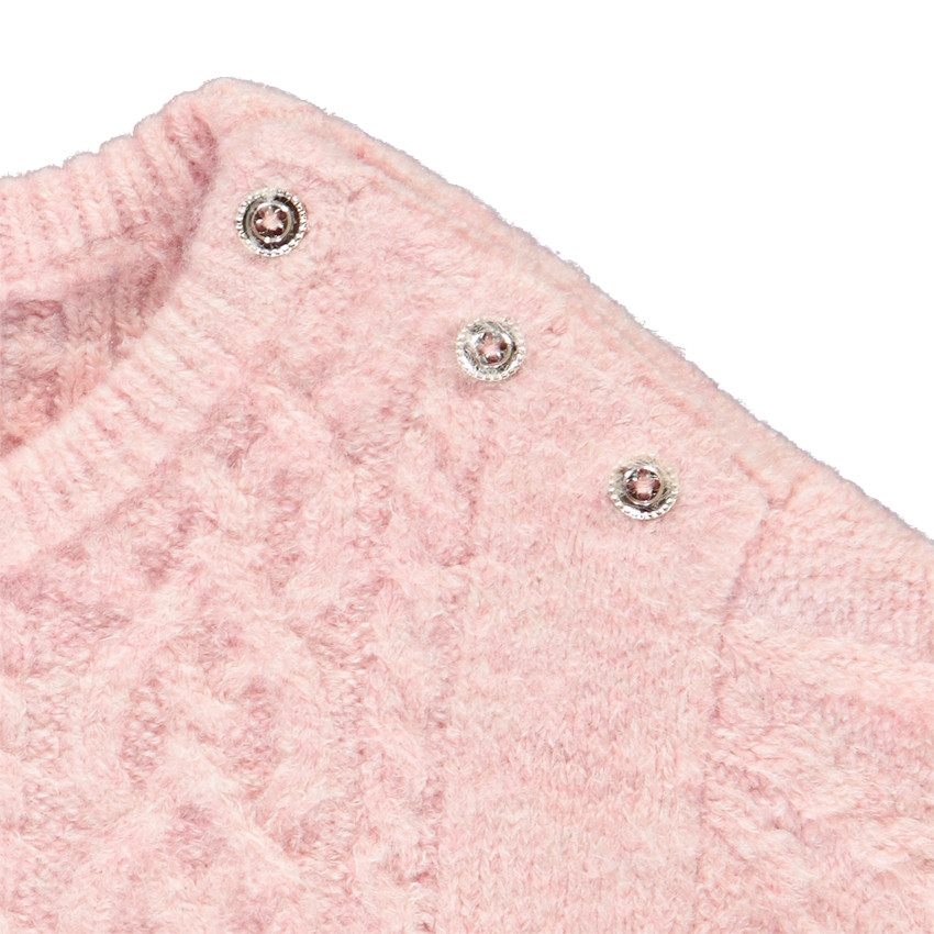 Suéter de manga larga efecto torsionado para niña. 