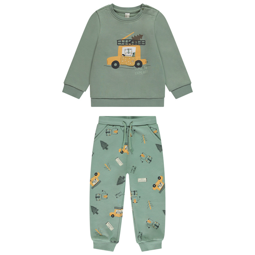 Conjunto jogging estampado león safari para bebé niño 