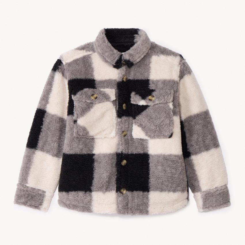 Sobrecamisa de cuadros en sherpa para niño 