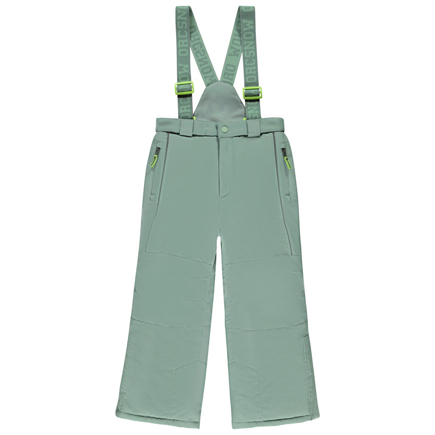 Pantalón de esquí liso con tirantes desmontables para niño 