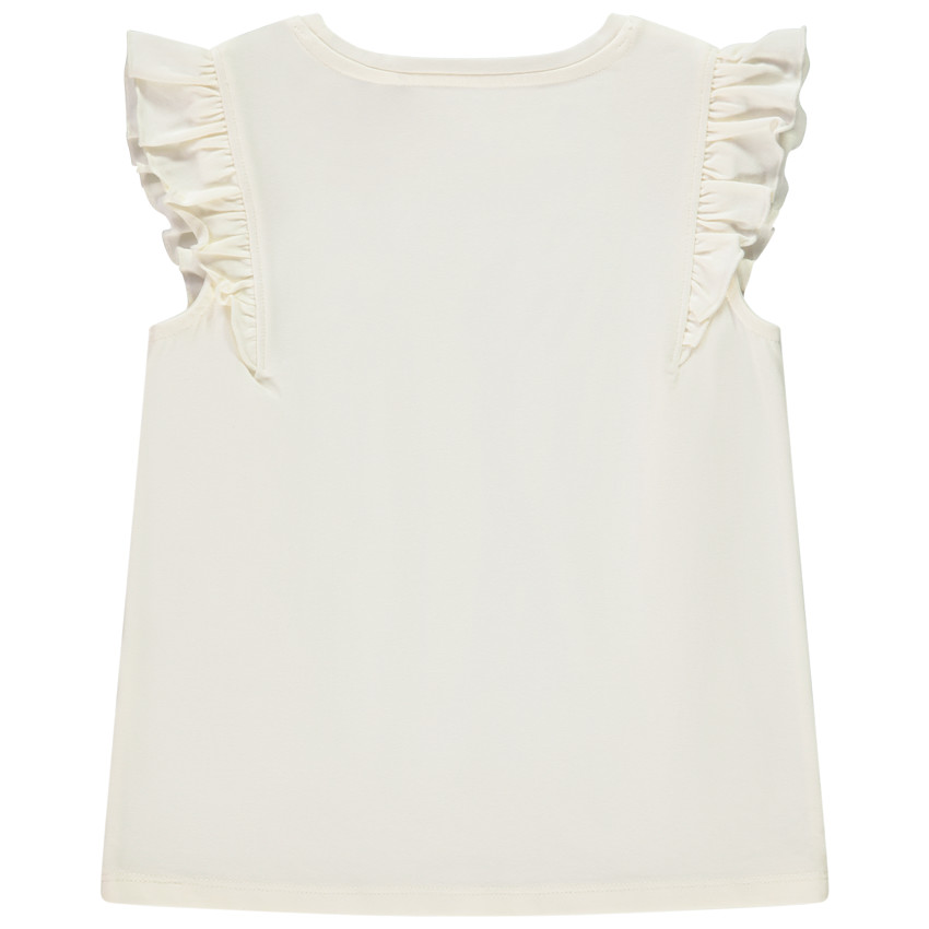 Camiseta de manga corta con mariposa de lentejuelas para niña 