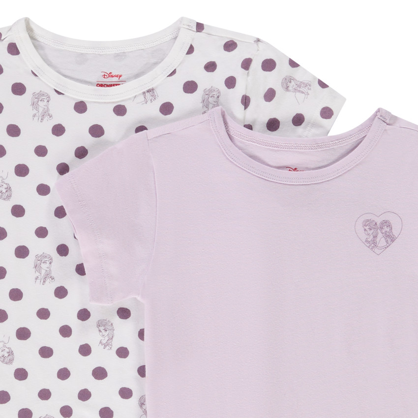 Lote de 2 camisetas interiores estampadas de La Reina de las Nieves Disney para niña 