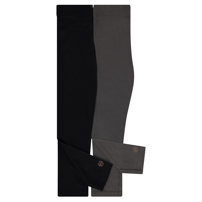 Juego de 2 leggings de punto con logo estampado 