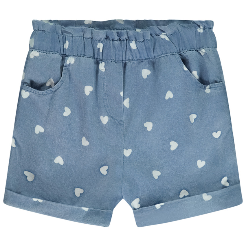 Short de lona estampado corazones para bebé niña  Additional Short de lona estampado corazones para bebé niña