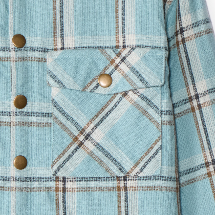 Chemise manches longues à carreaux et capuche pour garçon  