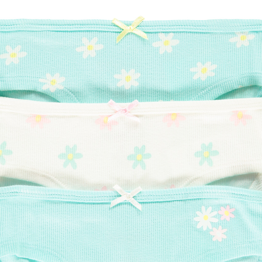 Pack de 3 braguitas con estampado floral para niña 
