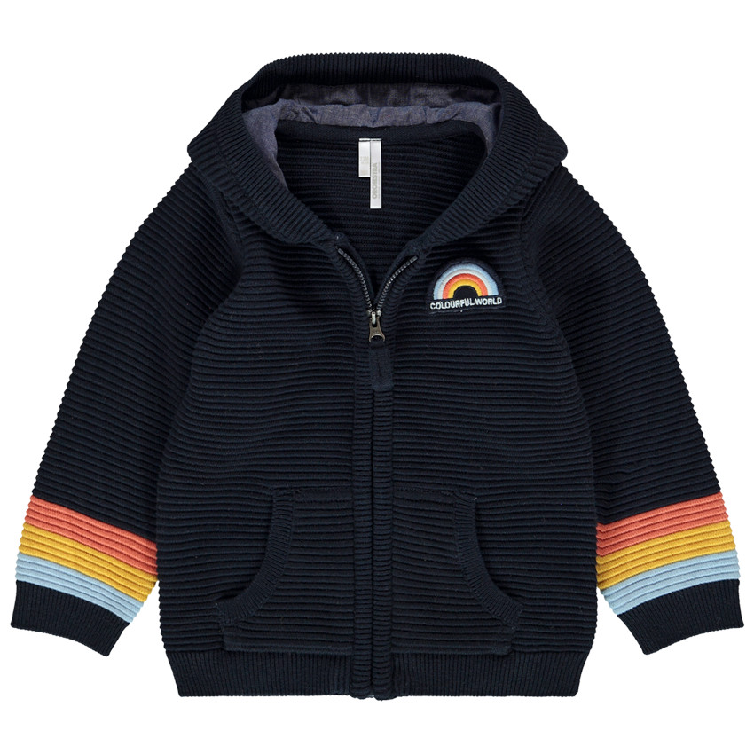 Gilet avec capuche effet tricot pour bébé garçon 