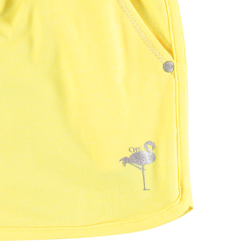 Short de punto con estampado de flamenco para niña 