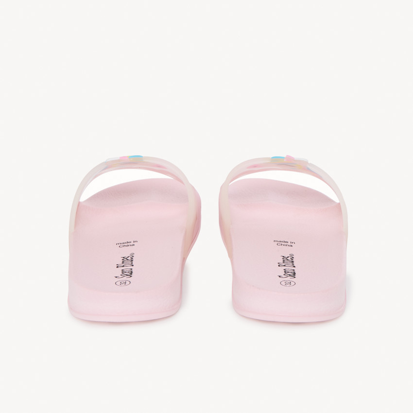 Zapatilla de unicornio en relieve para niña - con tira según la talla. 