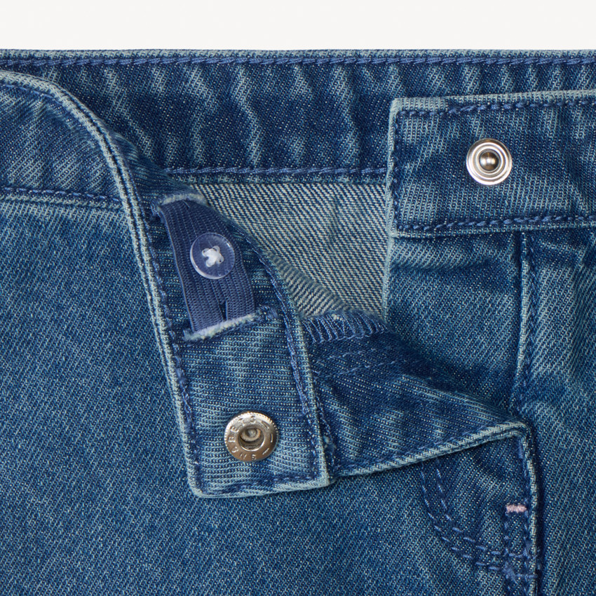 Falda de mezclilla con nudos bordados para niña bebé 