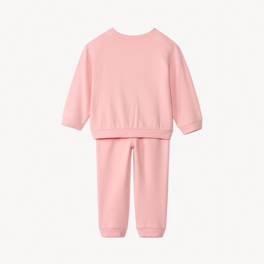 Conjunto sudadera y pantalón de chándal liso para bebé niña 