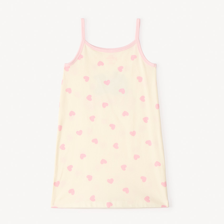 Camisa de noche de tirantes con estampado de corazones de Stitch de Disney para niña. 