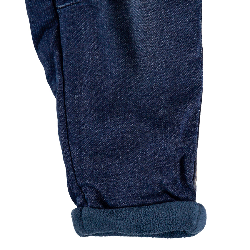 Vaqueros con efecto desgastado con forro de micropolar y toques amarillos  Additional Vaqueros con efecto desgastado con forro de micropolar y toques amarillos