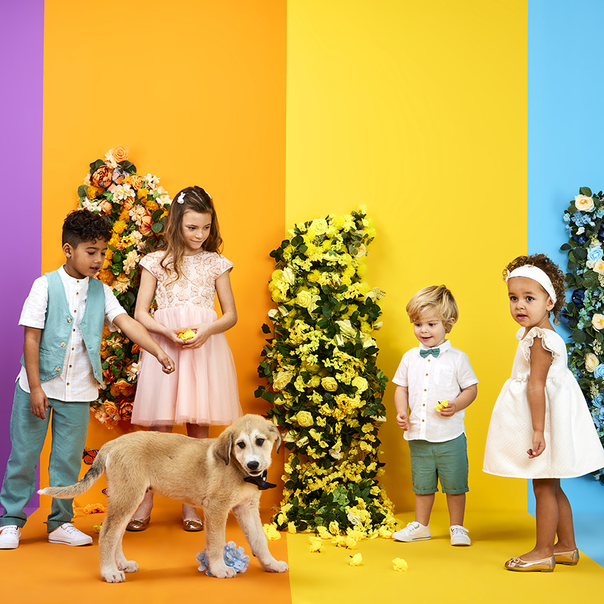 Robe de ceremonia en tul con mariposas de lentejuelas para niña 