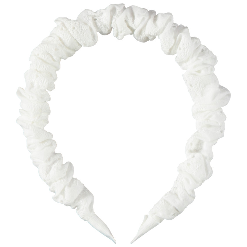 Diadema de bordado inglés para niña 