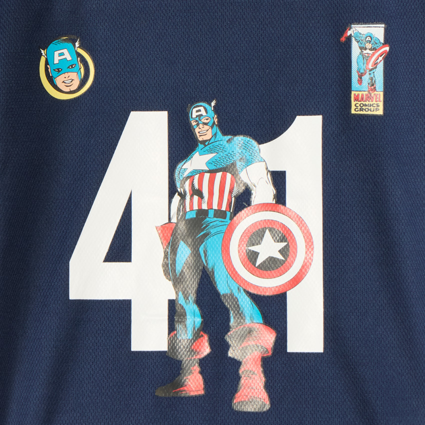 Camiseta de manga corta con diseño de Captain America Marvel para niño 