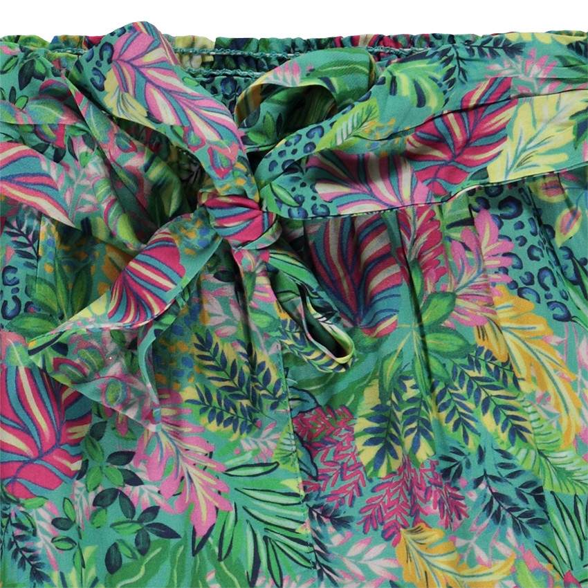 Pantalón pirata fluido estampado vegetal para niña  Additional Pantalón pirata fluido estampado vegetal para niña