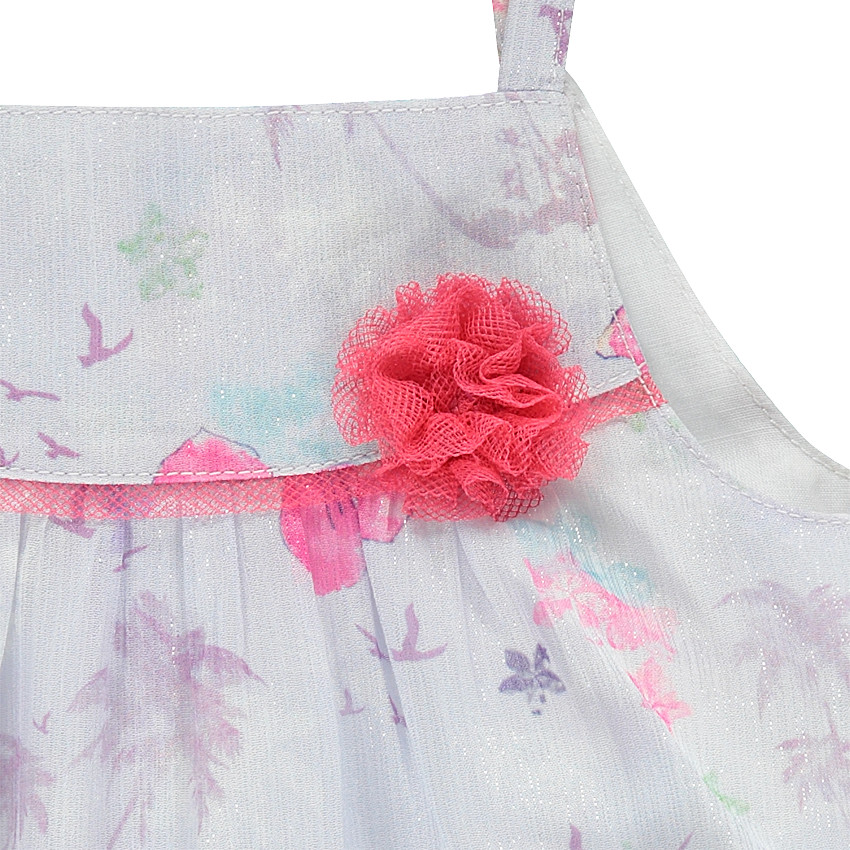 Vestido sin mangas con estampado de flores 