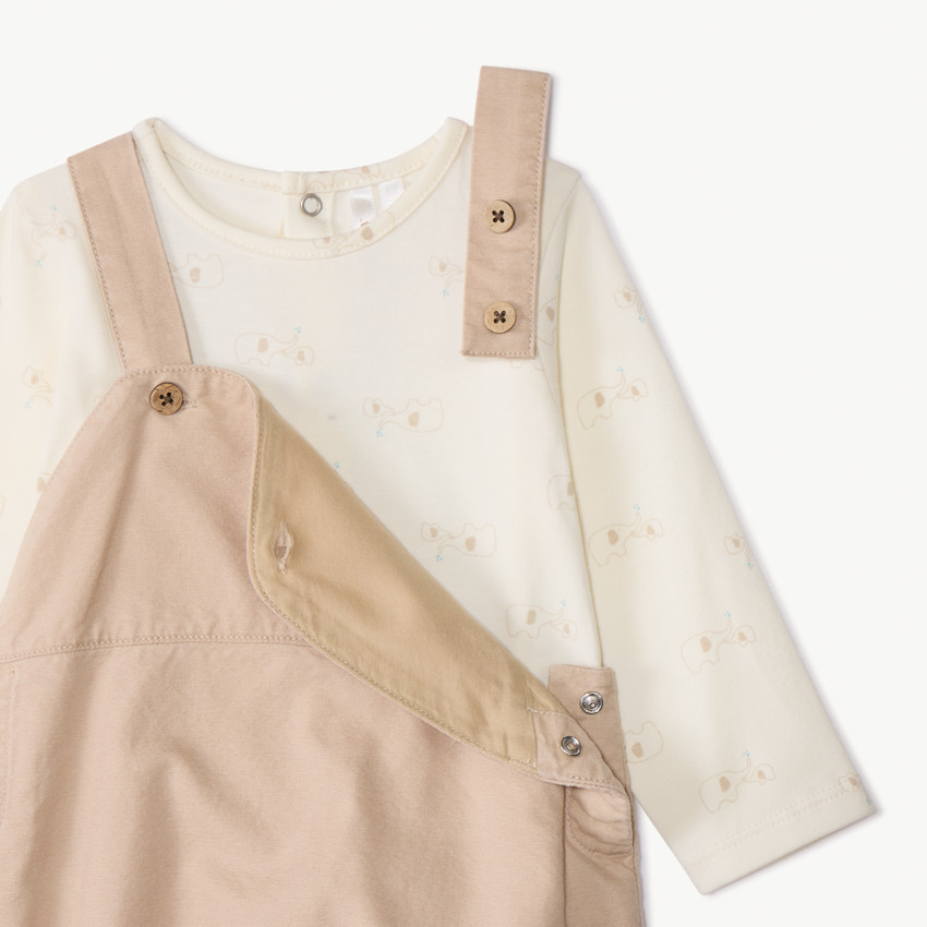 Conjunto de 2 piezas con peto para bebé niño 