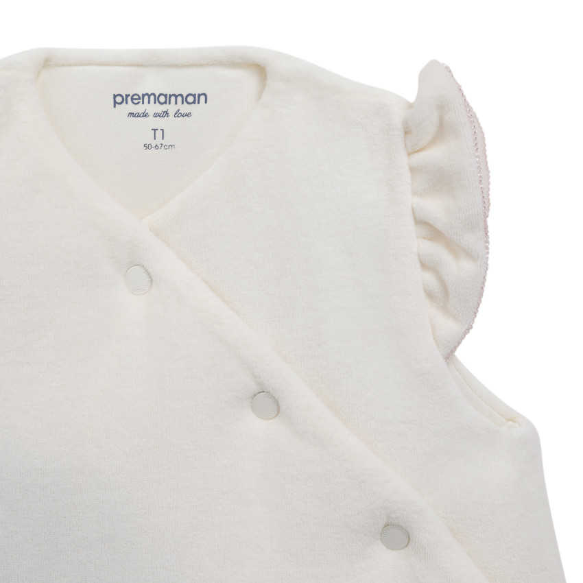 Saquito de dormir sin mangas TOG 3 de terciopelo Little Deer crudo 