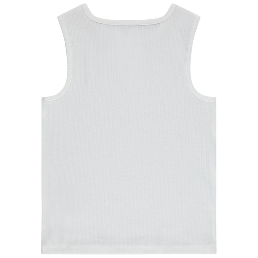Camiseta sin mangas canalé con abertura niña 