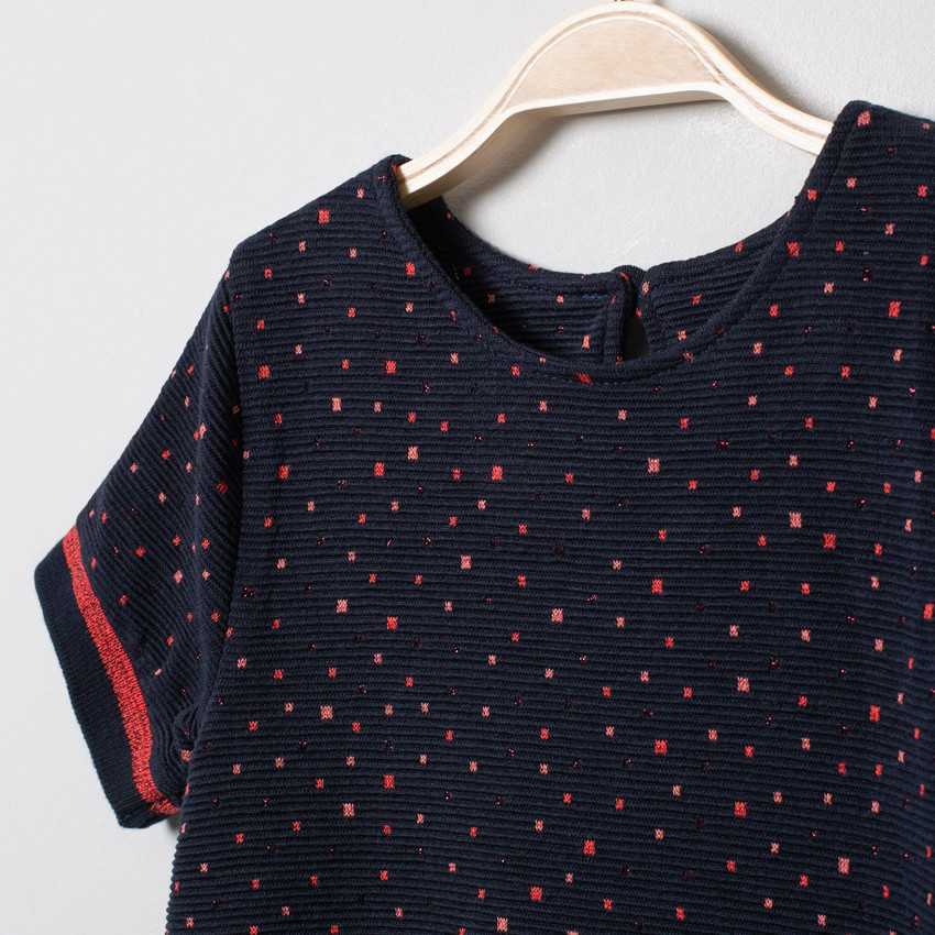 Vestido manga corta estampado all-over 