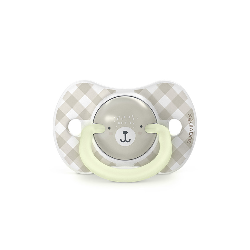 Lot de 2 sucettes silicone SX Pro 6-18M Wild&Free jour/nuit gris 