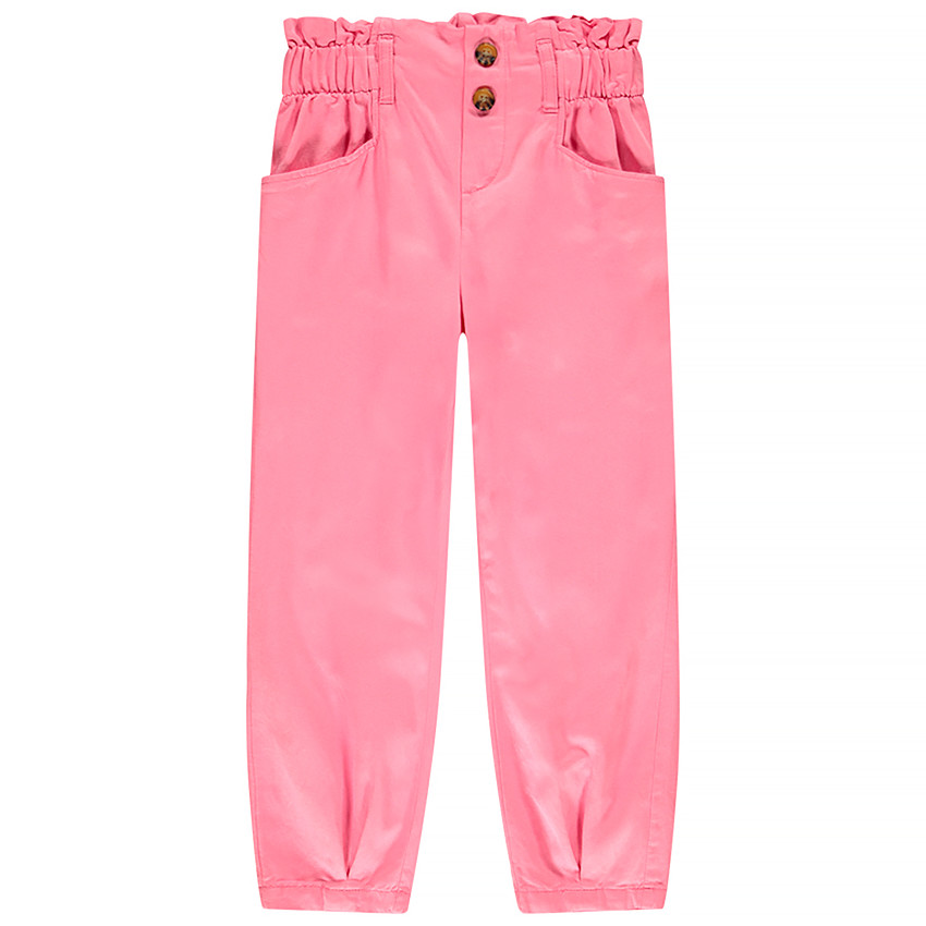 Pantalón de lyocell rosa para niña 
