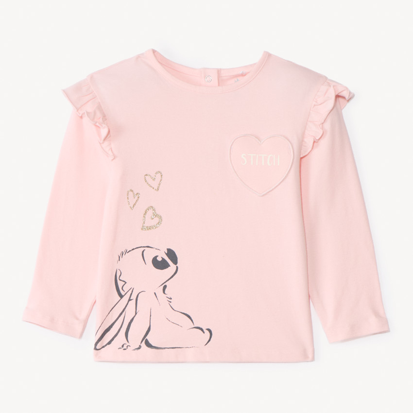 T-shirt manches longues Stitch Disney pour bébé fille 