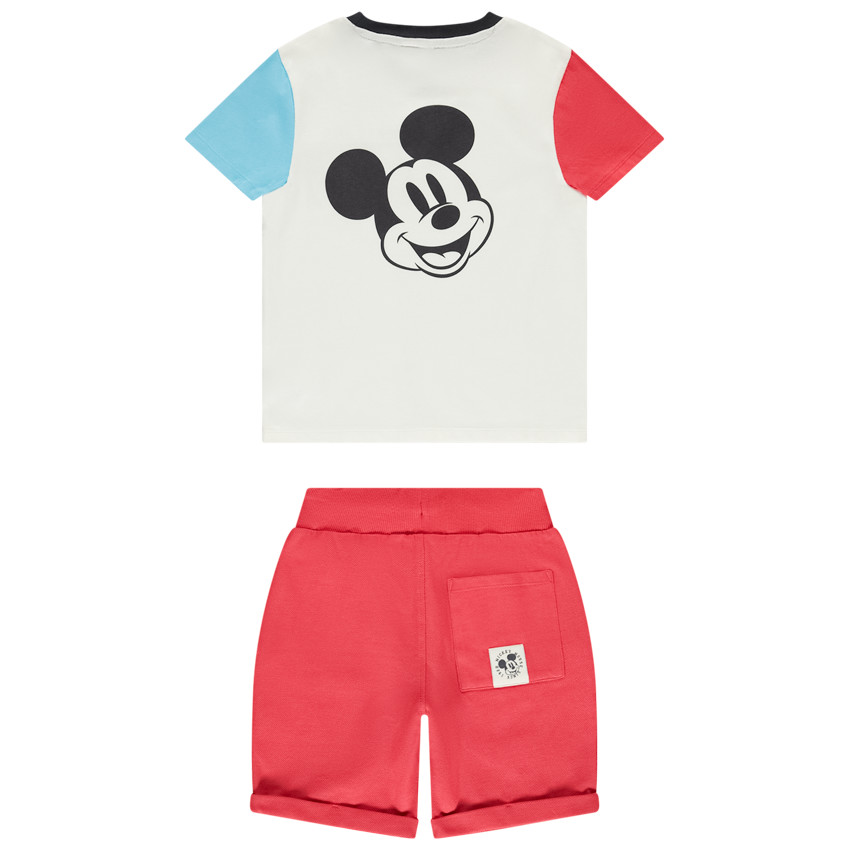 Conjunto camiseta Mickey Disney + bermudas para niño 