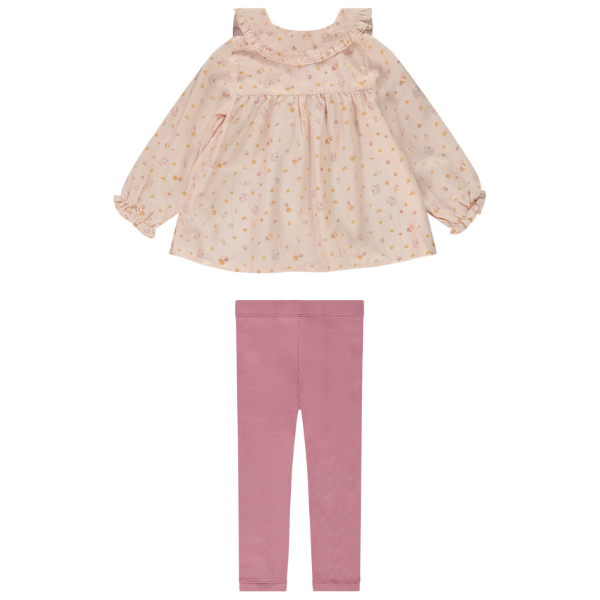 Conjunto 2 piezas bebé niña con estampado fantasía 