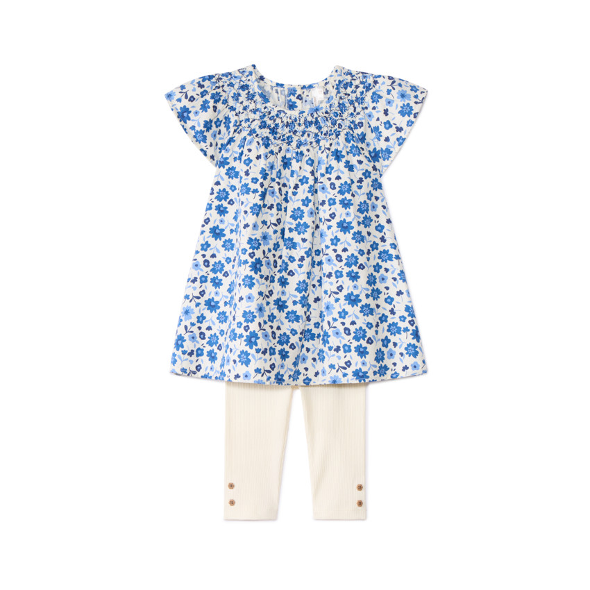 Conjunto de 2 piezas con túnica estampada para bebé niña 