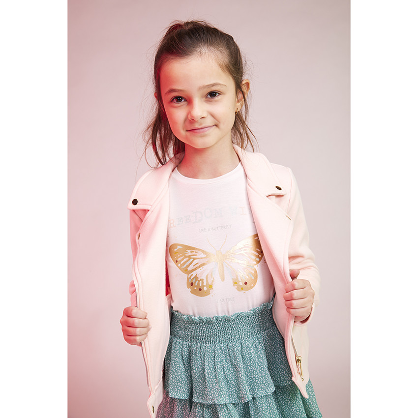 Jupe courte volontée en crépon imprimé pour fille 