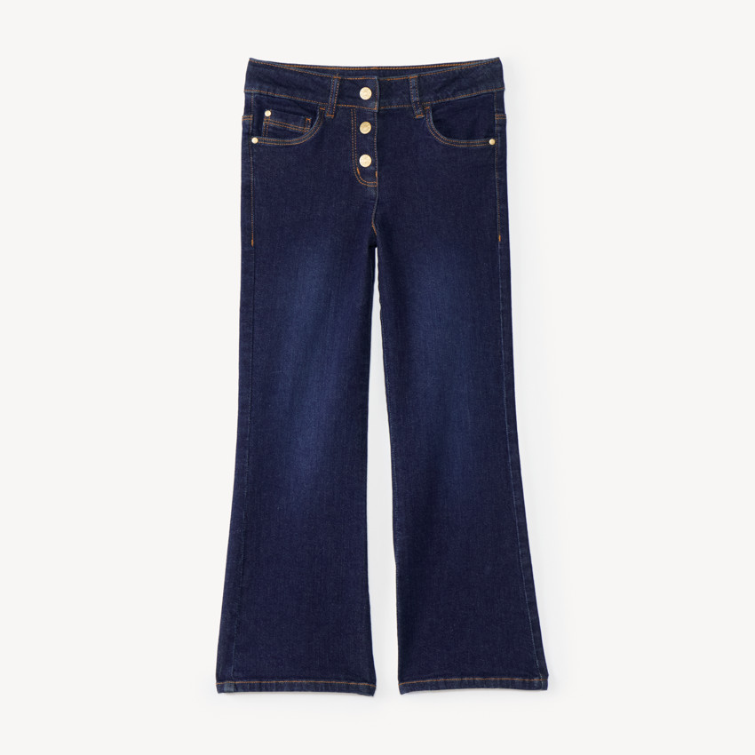 Pantalón de niña uni de corte acampanado 
