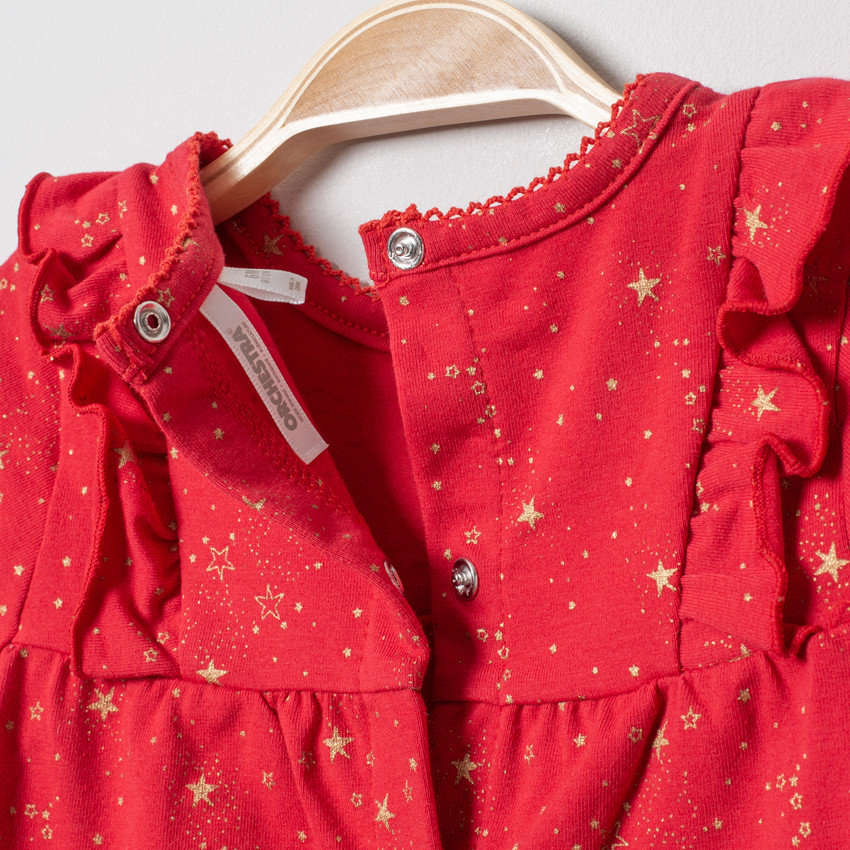 Túnica manga larga con estrellas doradas all-over 