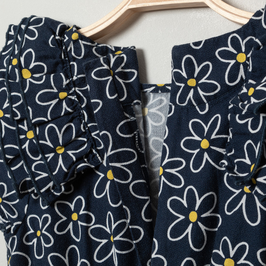 Vestido manga corta estampado flores  Additional Vestido manga corta estampado flores