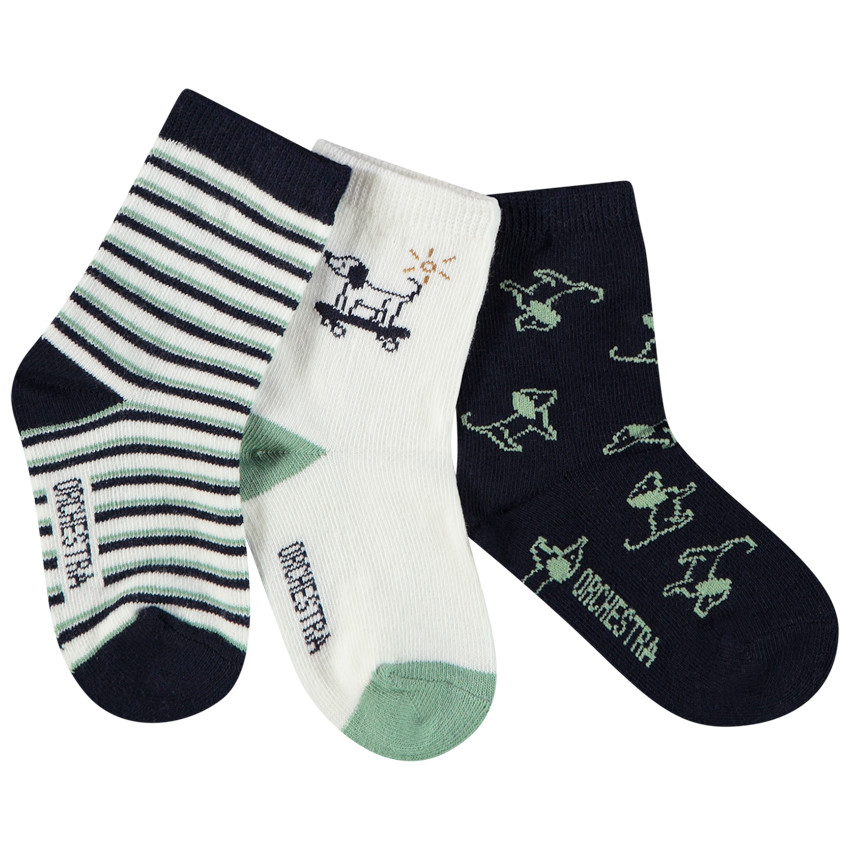 Lot de 3 paires de chaussettes Little Trip in London pour bébé garçon  Additional Lot de 3 paires de chaussettes Little Trip in London pour bébé garçon