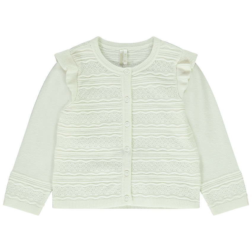 Gilet en maille fantaisie et volants 