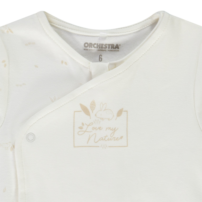 Pelele de algodón estampado hojas para bebé 