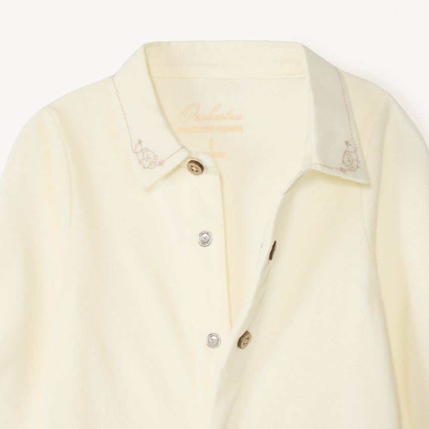 Pijama de mangas largas con cuello de polo para bebé niño 